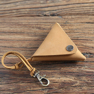 Leather Triangle Coin Pouch