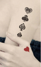Load image into Gallery viewer, Playing Card Suit Temporary Tattoos

