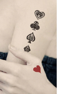 Playing Card Suit Temporary Tattoos