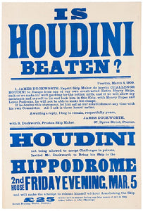 Original Houdini Broadside Poster