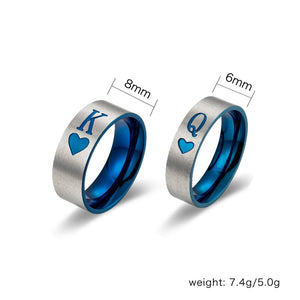 King and Queen Stainless Steel Rings