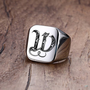 Silver Customized Magician's Initial Ring
