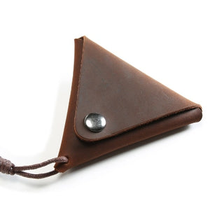 Leather Triangle Coin Pouch